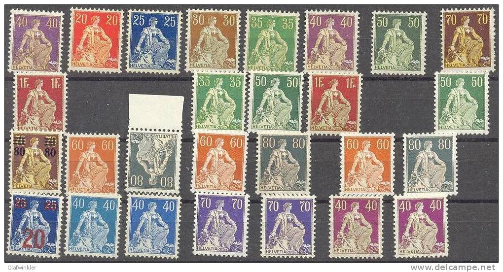 1908-1940 Helvetia Mit Schwert Fast Komplett (27 Von 28 Werten) Zum 107 U.a. / Mi 101x U.a. Postfrisch/MNH/** [-] - Neufs