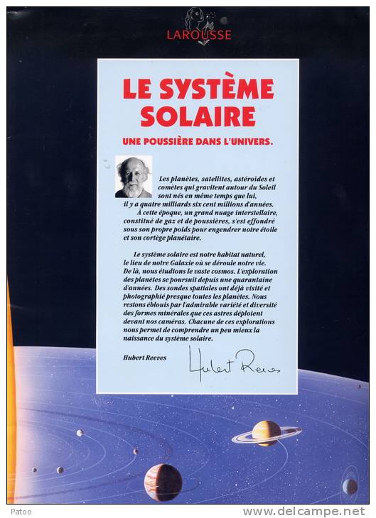 DOCUMENT  LAROUSSE TRES  COMPLET SYSTEME SOLAIRE : POSTER 116X92cm + 16 FICHES(recto,verso) PRESENTANT LES PLANETES.TB - Astronomía