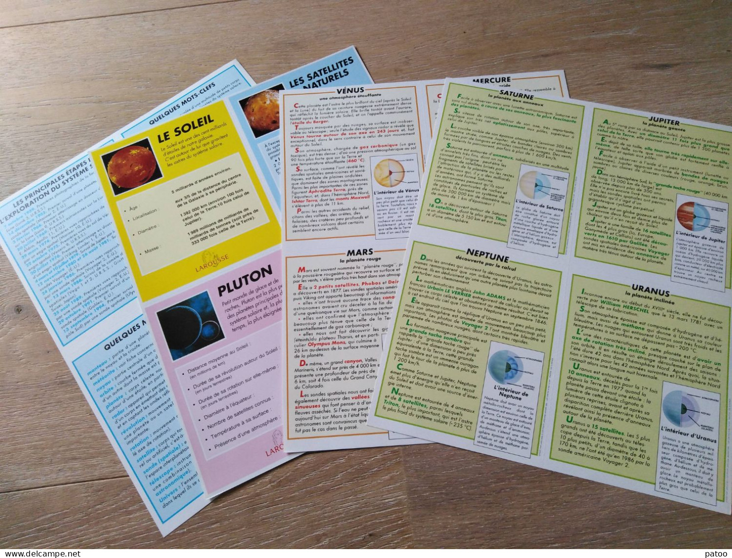 DOCUMENT  LAROUSSE TRES  COMPLET SYSTEME SOLAIRE : POSTER 116X92cm + 16 FICHES(recto,verso) PRESENTANT LES PLANETES.TB - Astronomie