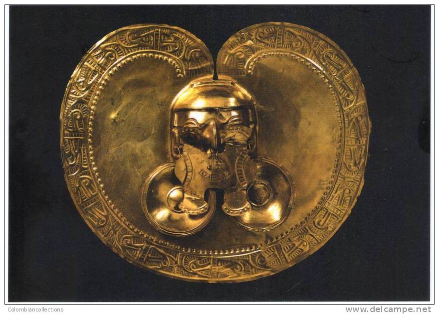 Lote PEP248, Colombia, Postal, Postcard, Museo Del Oro, Pectoral, Calima, Indigenous Activities,  Indigenas - Colombie