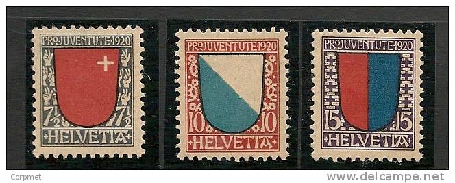 SWITZERLAND - 1920  PRO JUVENTUDE   - Yvert # 176/178 - MINT NH - Nuevos