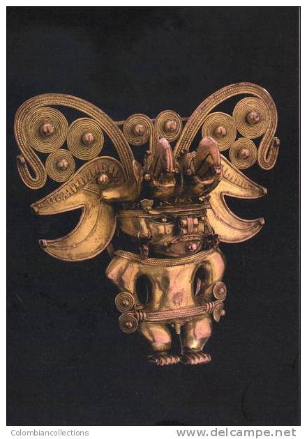 Lote PEP251, Colombia, Postal, Postcard, Museo Del Oro, Pectoral, Tairona, Indigenous Activities,  Indigenas - Colombia