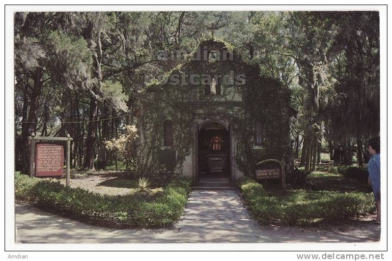 USA ST AUGUSTINE FLORIDA -NOBRE DE DIOS MISSION ~SHRINE~ 1960s-1970s Vintage Postcard  [c2444] - St Augustine