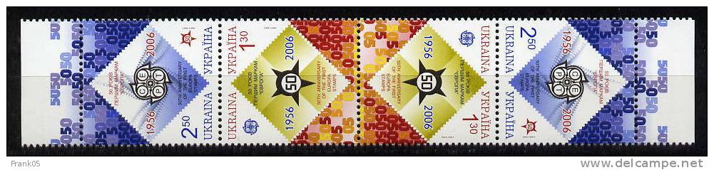 Ukraine 50th Anniversary Of The First Europe Stamp Kehrdruck ** - 2006