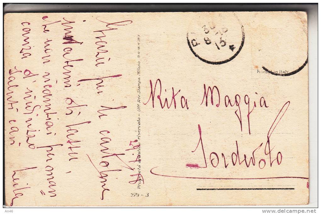 MAUZAN SERIE 279-3 VG 1918 BELLA CARTOLINA D´EPOCA ORIGINALE 100% - Mauzan, L.A.