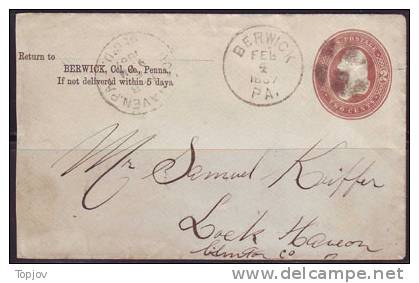 USA -  COVERS  With  2 Cent - BERWICK  To L.HAVEN  P.A.  - 1887 - ...-1900