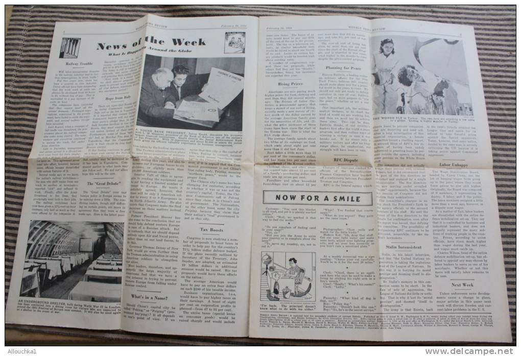 U.S.A Américan WEEKLY New Rewiew : From The Capital To The Classroom-Washington D. C. Feb 26, 1951 Volume  XXIX Num 23 - 1950-oggi