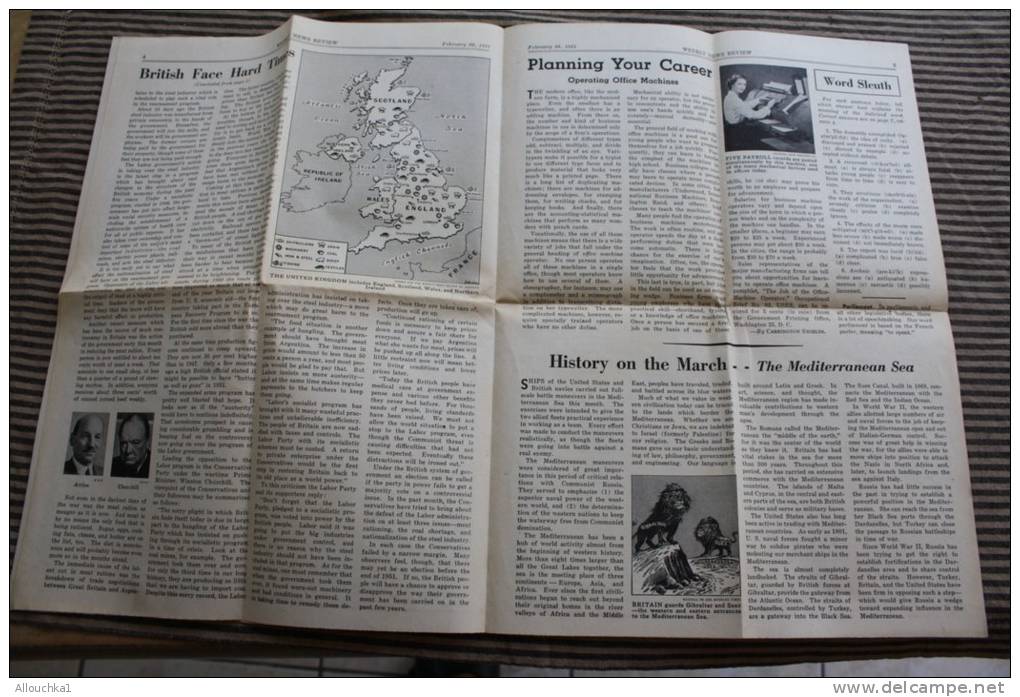 U.S.A Américan WEEKLY New Rewiew : From The Capital To The Classroom-Washington D. C. Feb 26, 1951 Volume  XXIX Num 23 - 1950-Now