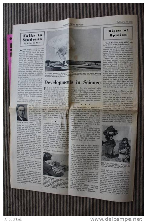 U.S.A Américan WEEKLY New Rewiew : From The Capital To The Classroom-Washington D. C. Feb 26, 1951 Volume  XXIX Num 23 - 1950-Maintenant