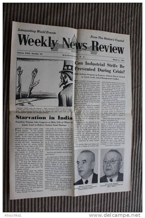 U.S.A Américan WEEKLY New Rewiew : From The Nation's Capital -Washington D. C. March 5, 1951 Volume  XXIX Num 24 - 1950-oggi