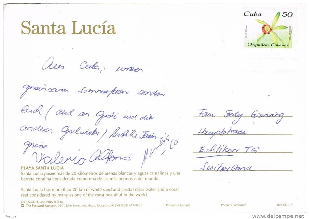 0747. Postal CAMAGUEY (Cuba) 1995. Vista Santa Lucia - Lettres & Documents