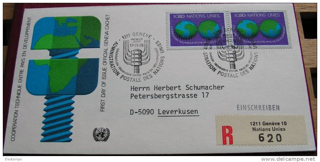 ==UNO GENF  1978 FDC BRIEF - Lettres & Documents