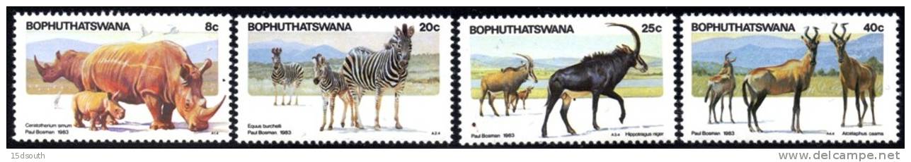 Bophuthatswana - 1983 Pilanesberg Nature Reserve Set (**) # SG 100-103 , Mi 100-103 - Game