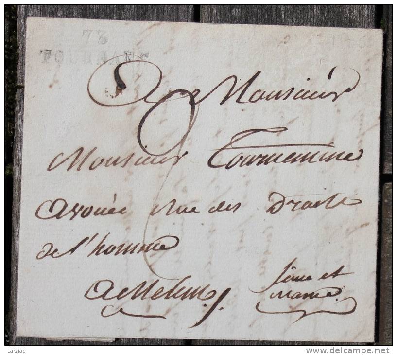 Lettre Marque Postale Tournans Seine Et Marne Pour Melun - 1801-1848: Précurseurs XIX