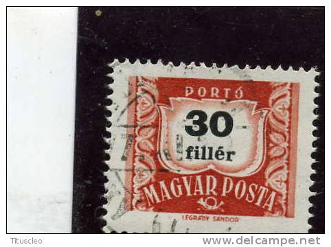 HONGRIE  Taxe 225° 30 Fi Rouge Et Noir  (10% De La Cote + 0.15€) - Port Dû (Taxe)