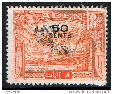 Aden 1953 Surcharge 50c On 8a Used  SG 41 - Aden (1854-1963)