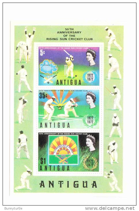 Antigua 1972 Rising Sun Cricket Club St John's S/S MNH - 1960-1981 Autonomie Interne