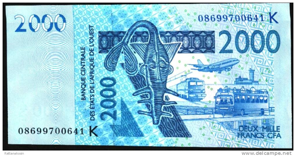 WAS  SENEGAL  P716Kf   2000 FRANCS   2008    UNC. - Senegal