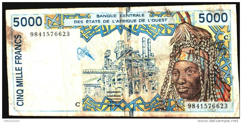 WAS BURKINA FASO P713Kh 5000 FRANCS   1998 Signature 29    FINE - Burkina Faso