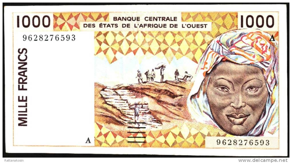 WAS IVORY COAST   P114Af   1000 FRANCS    1996   VF/XF    NO P.h. - Ivoorkust