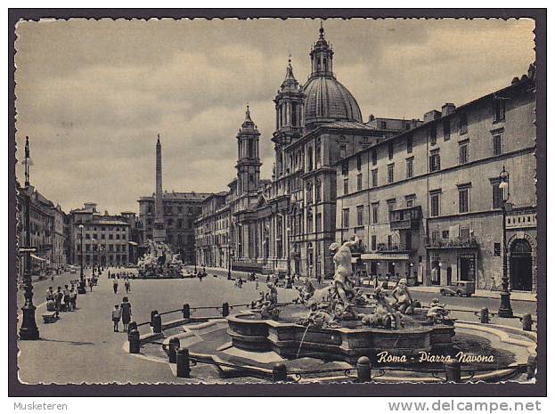 Italy PPC Roma - Pizza Navona Brünnen Fountain Fontane - Places & Squares