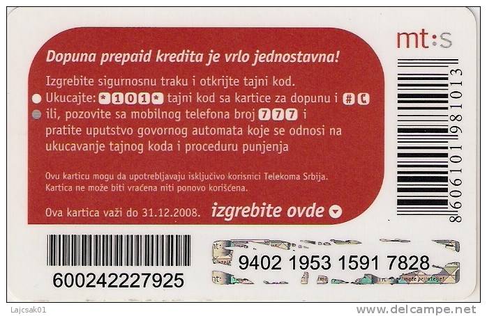 Serbia  GSM Recharge Prepaid Phone  Card - Yougoslavie