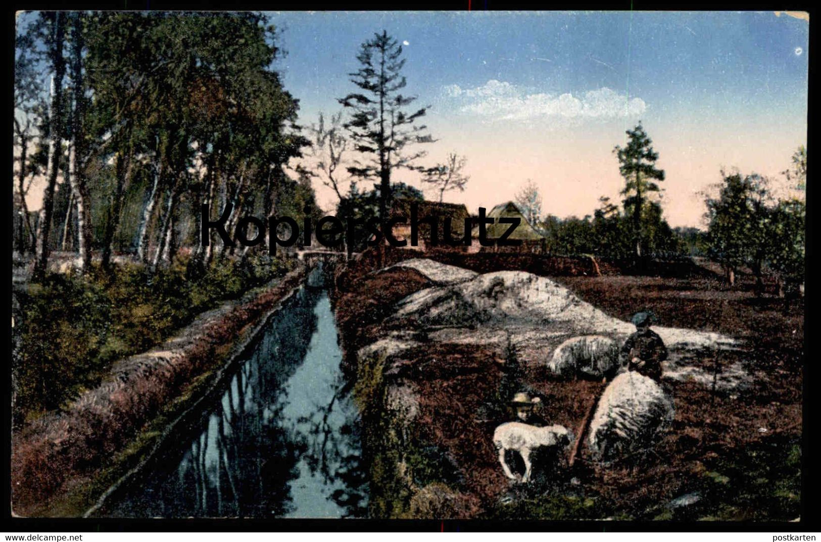 ALTE POSTKARTE AUS MOOR UND HEIDE LÜNEBURGER HEIDE Beruf Hirte Schäfer Sheepherder Berger Sheep Schaf Schafe Postcard AK - Fallingbostel