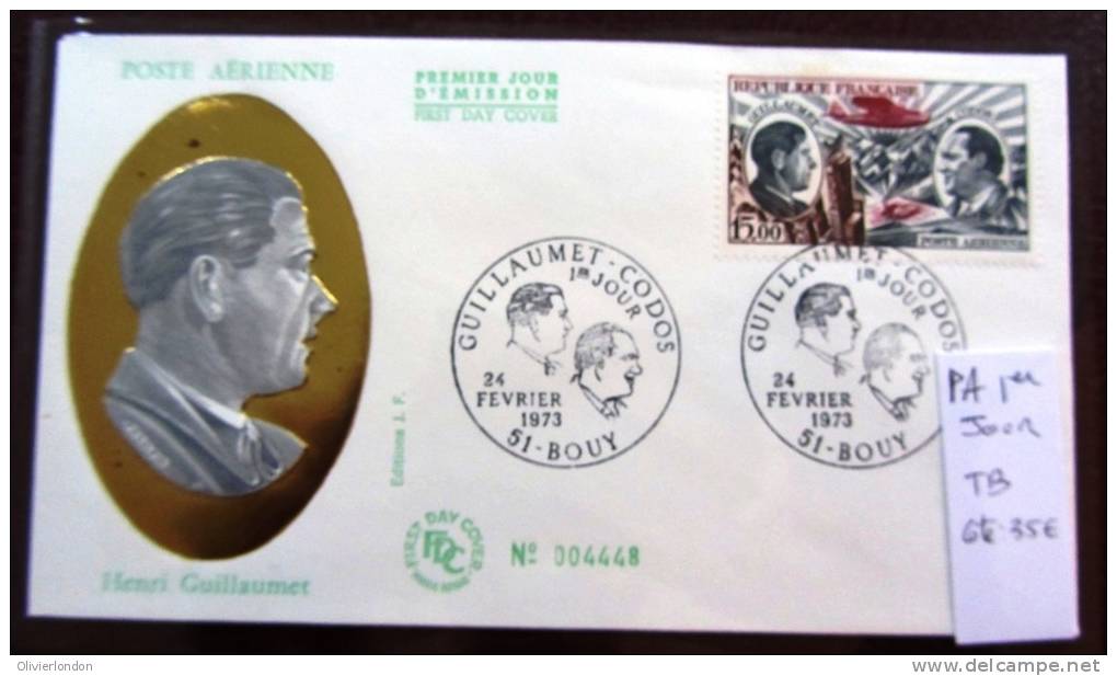 France Poste Aerienne Carte Premier Jour Codos 1973 - PA 48 Cote: 35euros - First Flight Covers