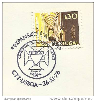 Portugal Cachet Commémoratif Hand-ball Portugal Au Championnat Du Monde 1976 Event Pmk World Championship Handball - Handbal