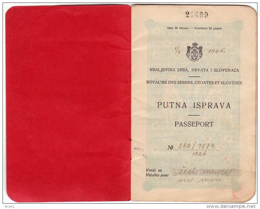 H DOCUMENT PASSPORT Kingdom SHS KING ALEKSANDAR I ZAGREB 8 FULL PAGES OF VISAS AND OTHER STAMP - Documenti Storici