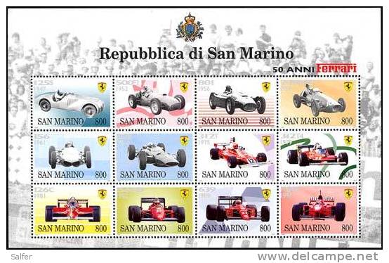 1998  SAN MARINO  FERRARI   BF ** MNH - Blocchi & Foglietti