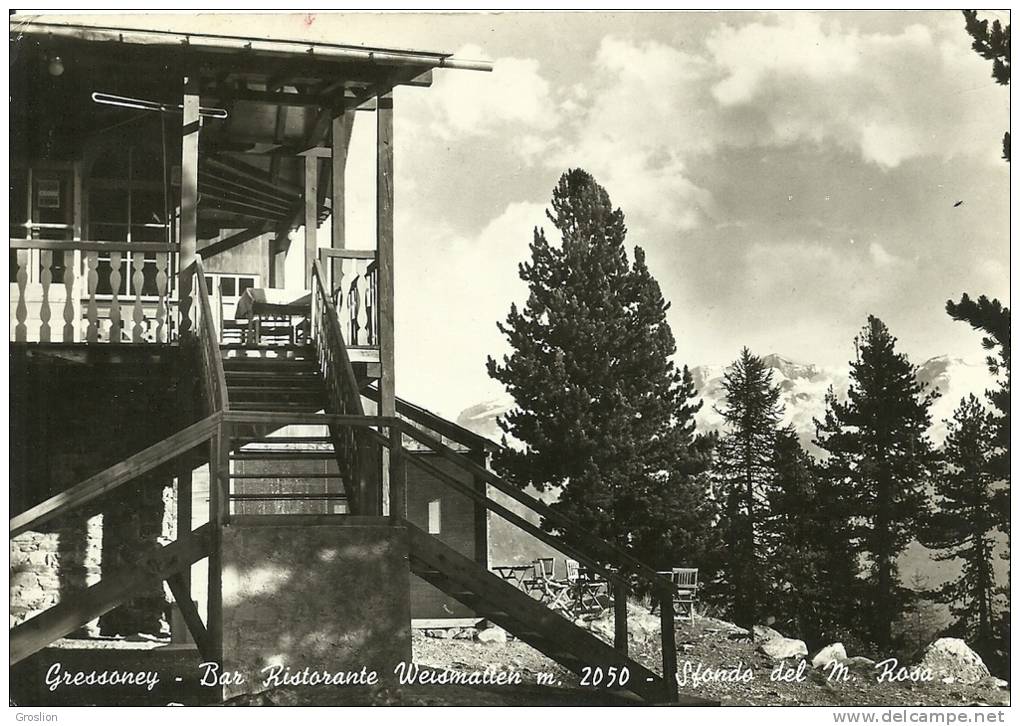 GRESSONEY - BAR RISTORANTE WEISSMATTEN M. 2050 - SFONDO DEL M. ROSA - Aosta