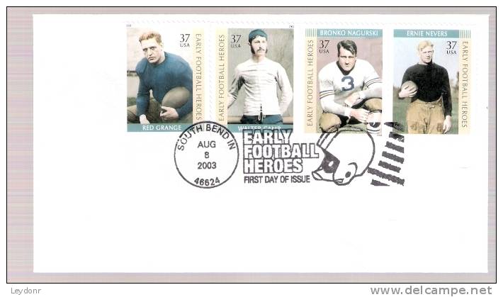 FDC Early Football Heroes - 4 Stamps - 2001-2010