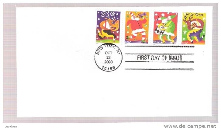 FDC Christmas 2003 - 4 Diff. Stamps - 2001-2010