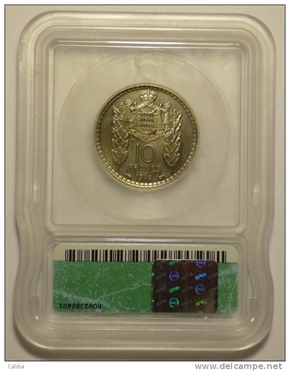 Monaco 10 Francs 1946 AUNC++ / ICQ - MS60 - 1922-1949 Luigi II