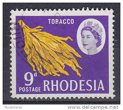 Rhodesia 1966 Mi. 29      9 P Queen Elizabeth II. & Tobacco Leaves Tabakblätter - Rhodesien (1964-1980)