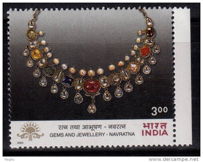 India MNH 2000,  Indepex-Asiana, Gems And Jewellery Series, Navratna Gems Neclace, Mineral, - Unused Stamps