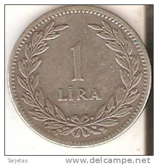 MONEDA DE PLATA DE TURQUIA  DE 1 LIRA DEL AÑO 1947  (COIN) SILVER-ARGENT - Turkey