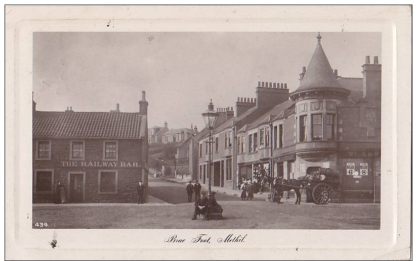 Methil - Brae Foot - The Railway Bar - Horse Cart Real Photo Pc 1913 - Fife