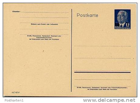 DDR  P 62  Postkarte  **  1954  Kat. 7,50 € - Cartes Postales - Neuves