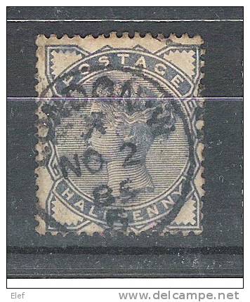 GB, Yvert N°  77 Obl  1/2 P Bleu Violet Cds  London Cancel , Cote 30 Euros , TB - Usados