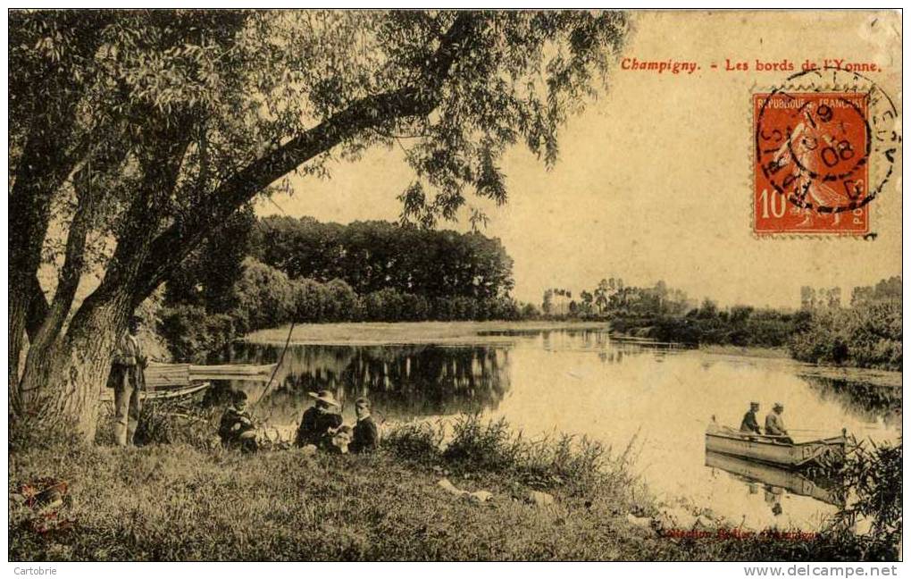 89 - CHAMPIGNY-SUR-YONNE - Les Bords De L'Yonne - Animée, Pêcheurs à La Ligne - Champigny