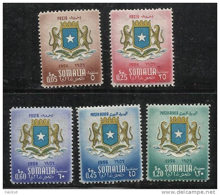 SOMALIA  AFIS 1957 ESTABLISHMENT EMBLEM - ISTITUZIONE EMBLEMA - EMBLÈME DE L´ÉTABLISSEMENT SERIE COMPLETA  MNH - Somalia (AFIS)