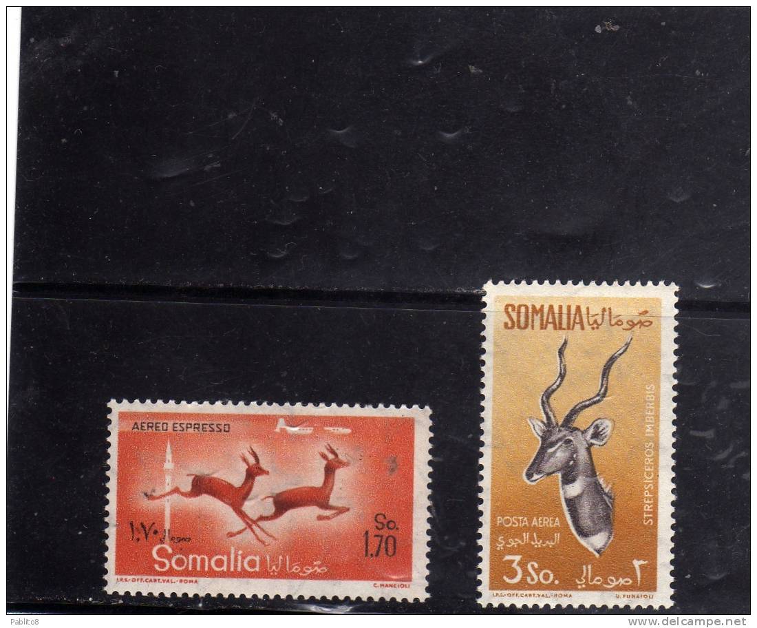 SOMALIA AFIS 1958 POSTA AEREA AIR MAIL FAUNA ANIMALI ANIMALS SERIE COMPLETA COMPLETE SET MNH - Somalia (AFIS)