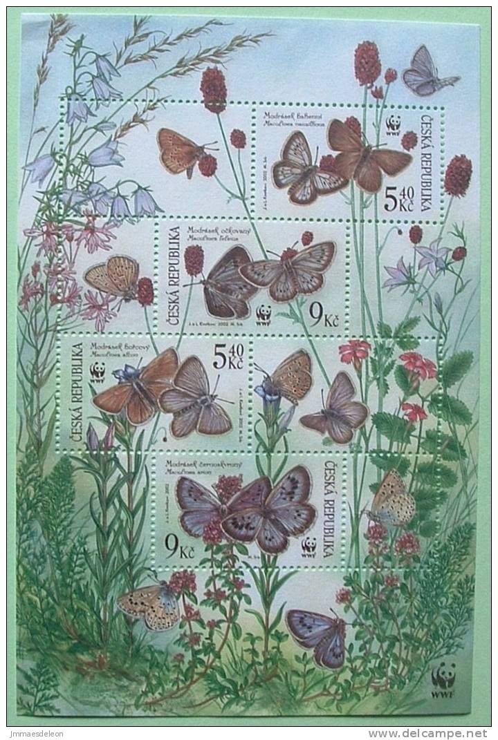 Czech Republic 2002 Butterflies Mint Sheet - Unused Stamps