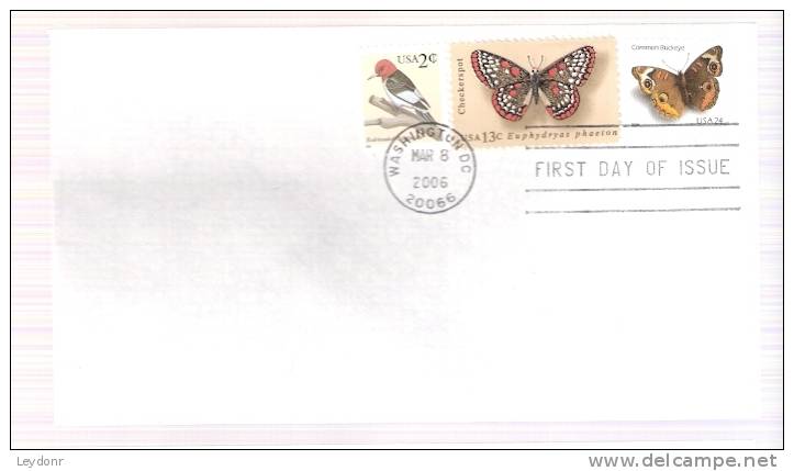 FDC Common Buckeye Butterfly - Plus Additiona Stamp - 2001-2010
