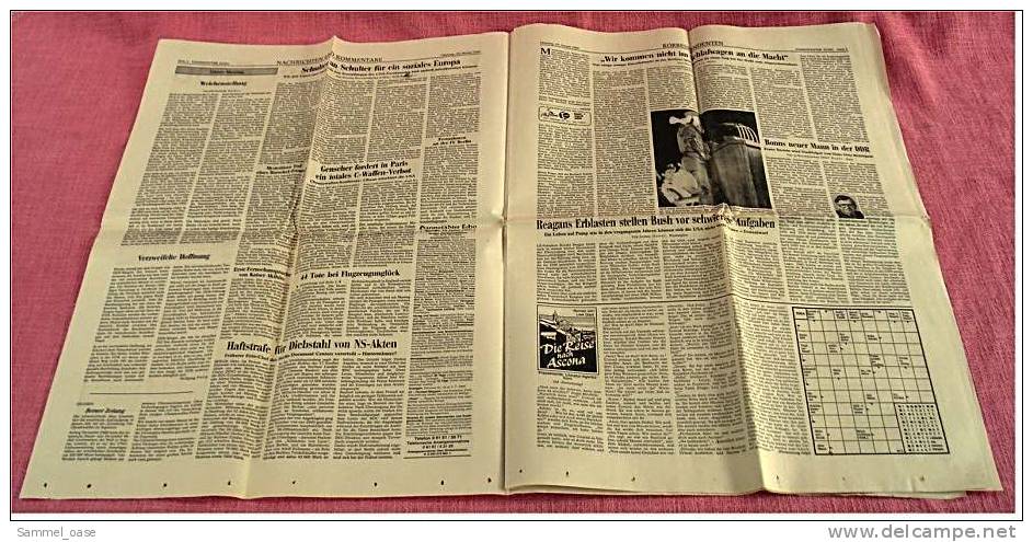 Darmstädter Echo Zeitung  -  Orig. Vom 10.1. 1989  - England : Flugzeug Bruchlandung Auf Der Autobahn - Other & Unclassified