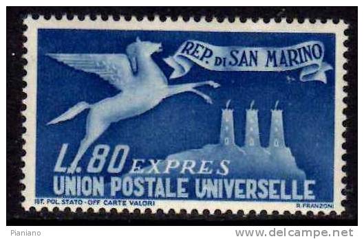 PIA - SAN  MARINO  - 1950 :  Espressi, Tipi  Precedenti  -  (SAS   Ex 21-22) - Express Letter Stamps