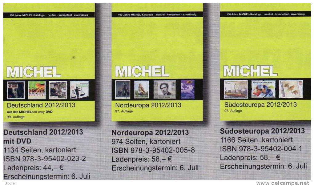 MiICHEL Katalog Stamps Europa A-Z 2012/13 New 450€ Part 1-7 Plus Deutschland Briefmarken A B BG F UK E NL N S CH TR L DK - Collezioni