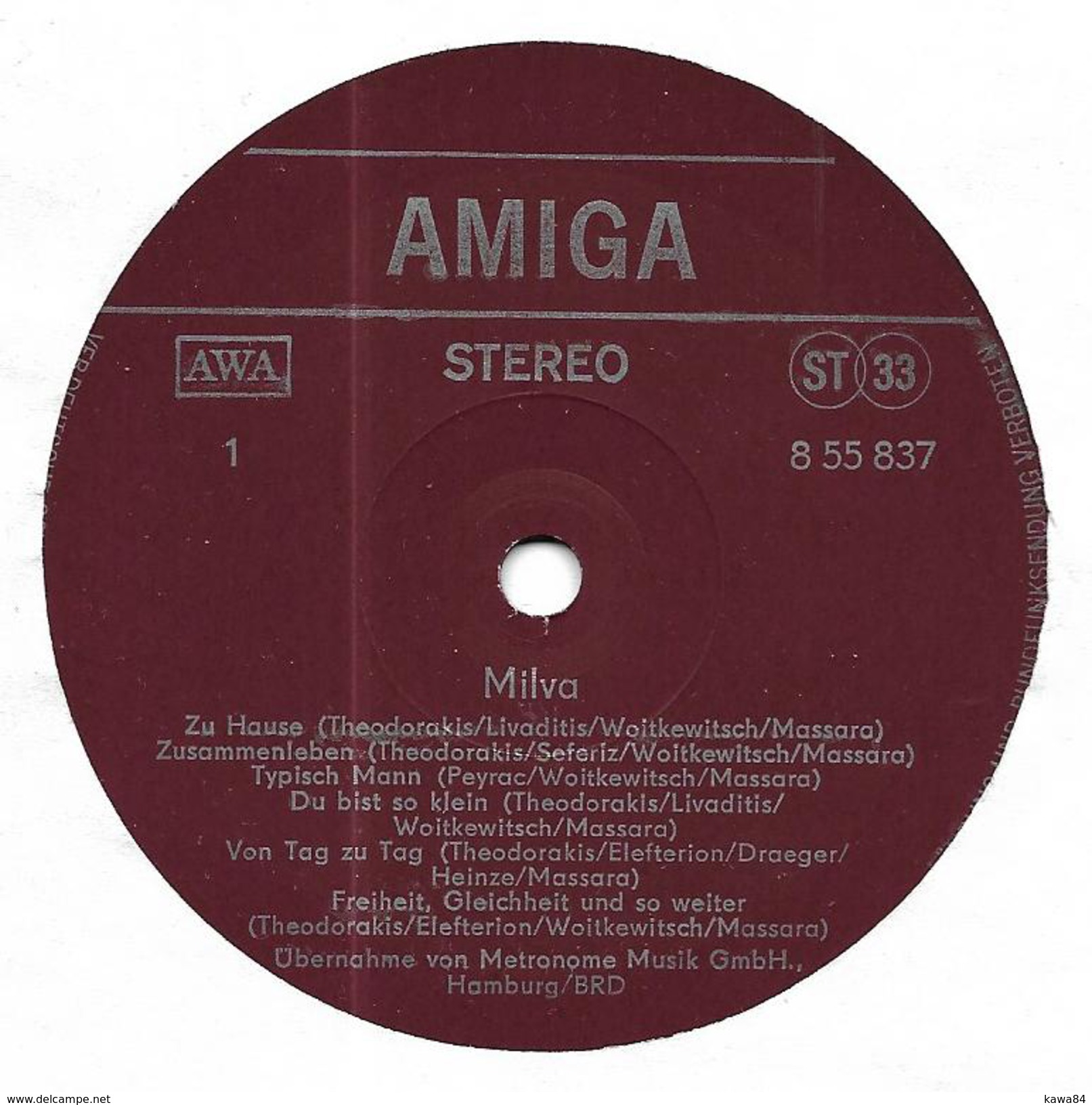 LP 33 RPM (12")  Milva / Nicolas Peyrac / Georges Moustaki  "  Zu Hause  "  Allemagne " - Autres - Musique Italienne